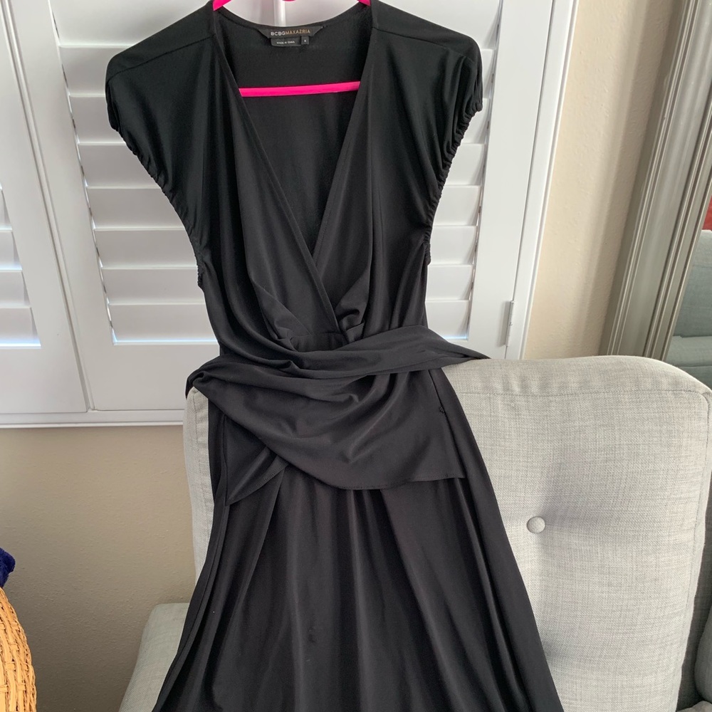 Little black classic maternity wrap dress